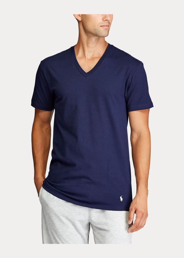 Men's Polo Ralph Lauren Classic Wicking V-Neck 3-Pack T Shirts | 690715XEK